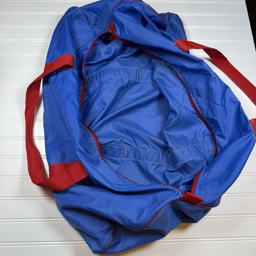 Vintage Little‎ League Baseball Crest Sponsor Duffle Bag Blue And Red